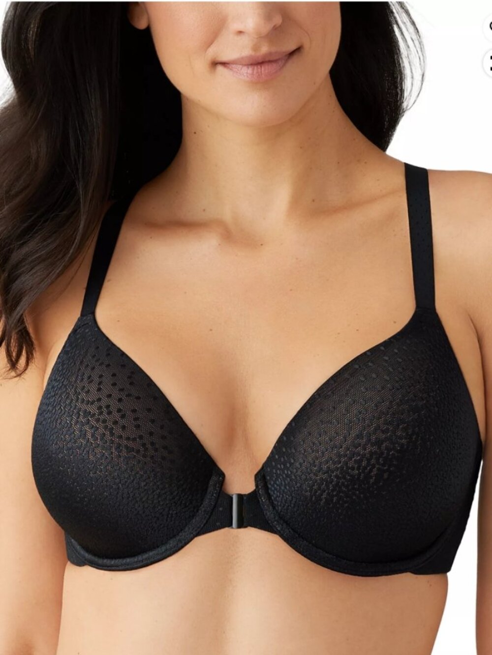 Wacoal Front Closure Back Appeal Underwire Black Bra